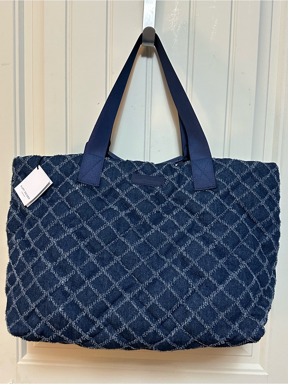 Kurt Geiger Navy Denim Quilted Tote